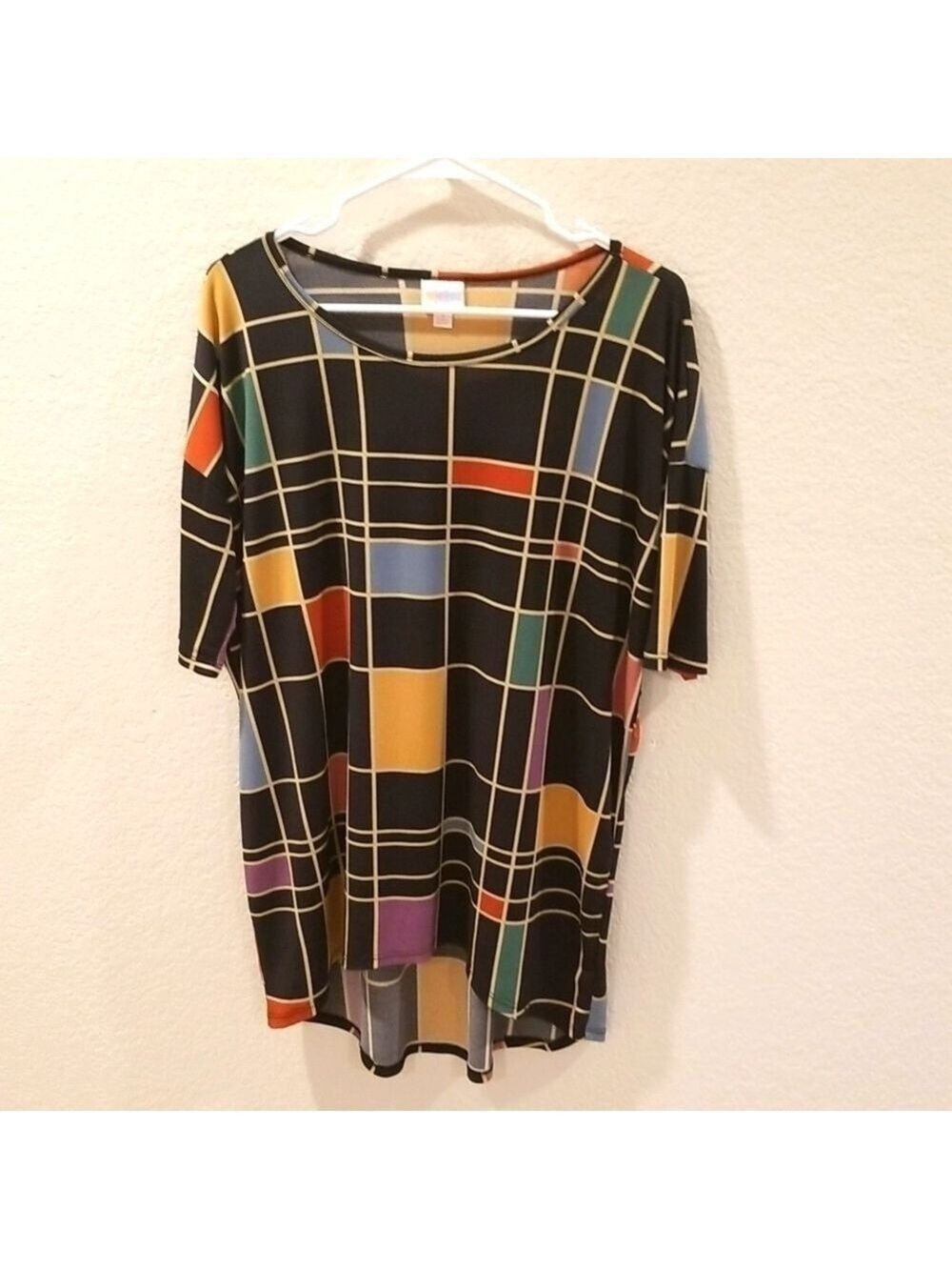 Lularoe oversized tunic high low geometric design S/M